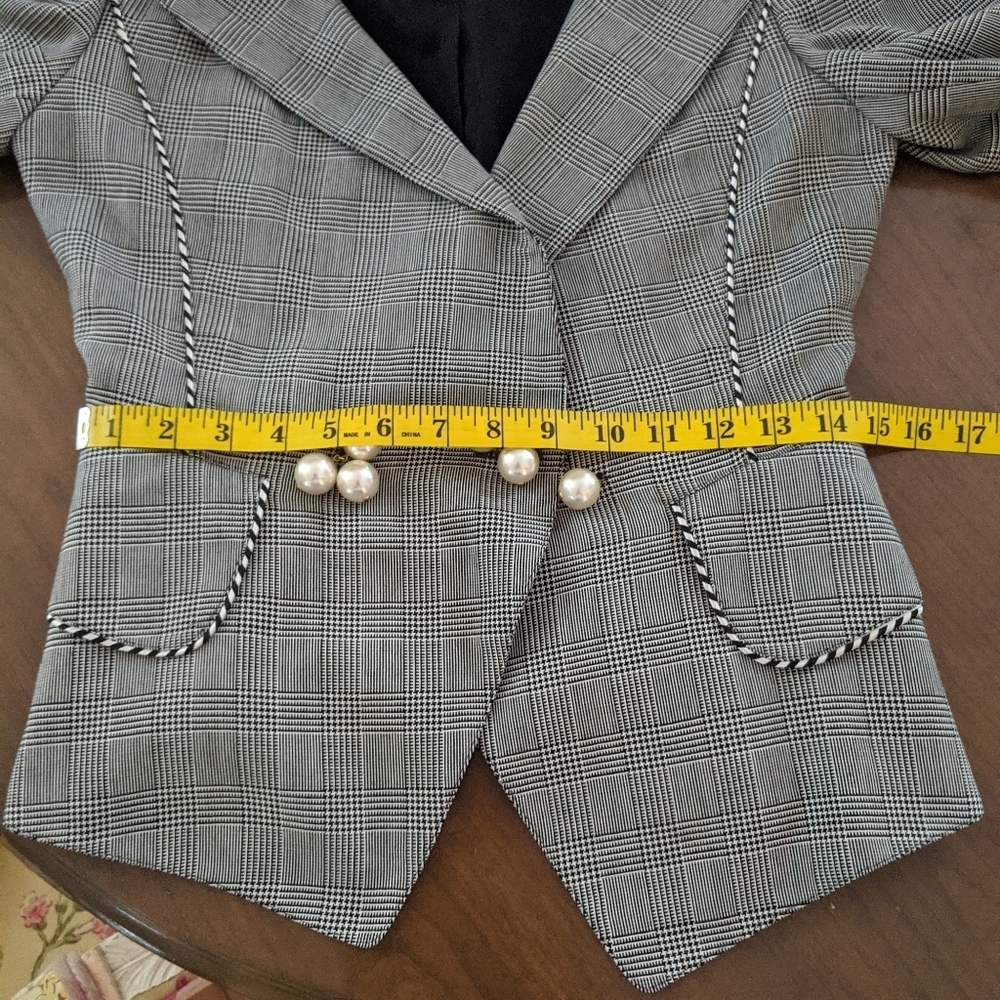 Vintage blazer pearls black white - Picture 8 of 8